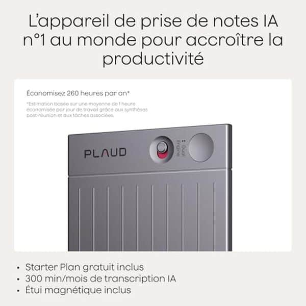 Découvrez Plaud Note, l'enregistreur vocal IA qui transcrit et résume vos conversations en 112 langues. Avis complet et guide d'utilisation. 