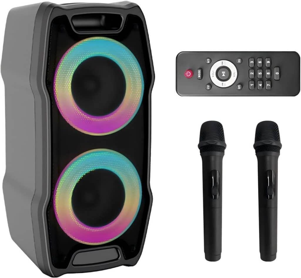 Test de la machine karaoké VeGue VS-0808 avec woofer 10" et micros sans fil