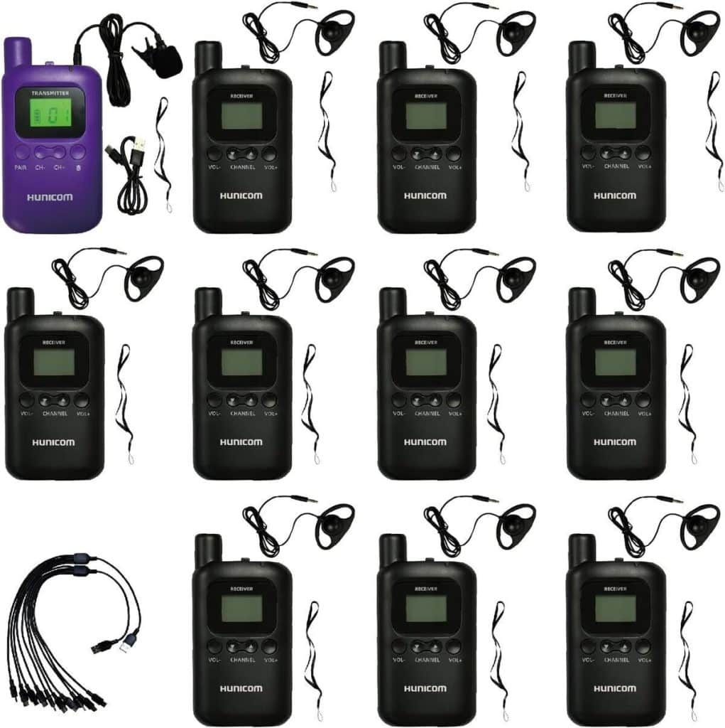 Test du système audio guide sans fil Hunicom 8210T UHF-800MHz