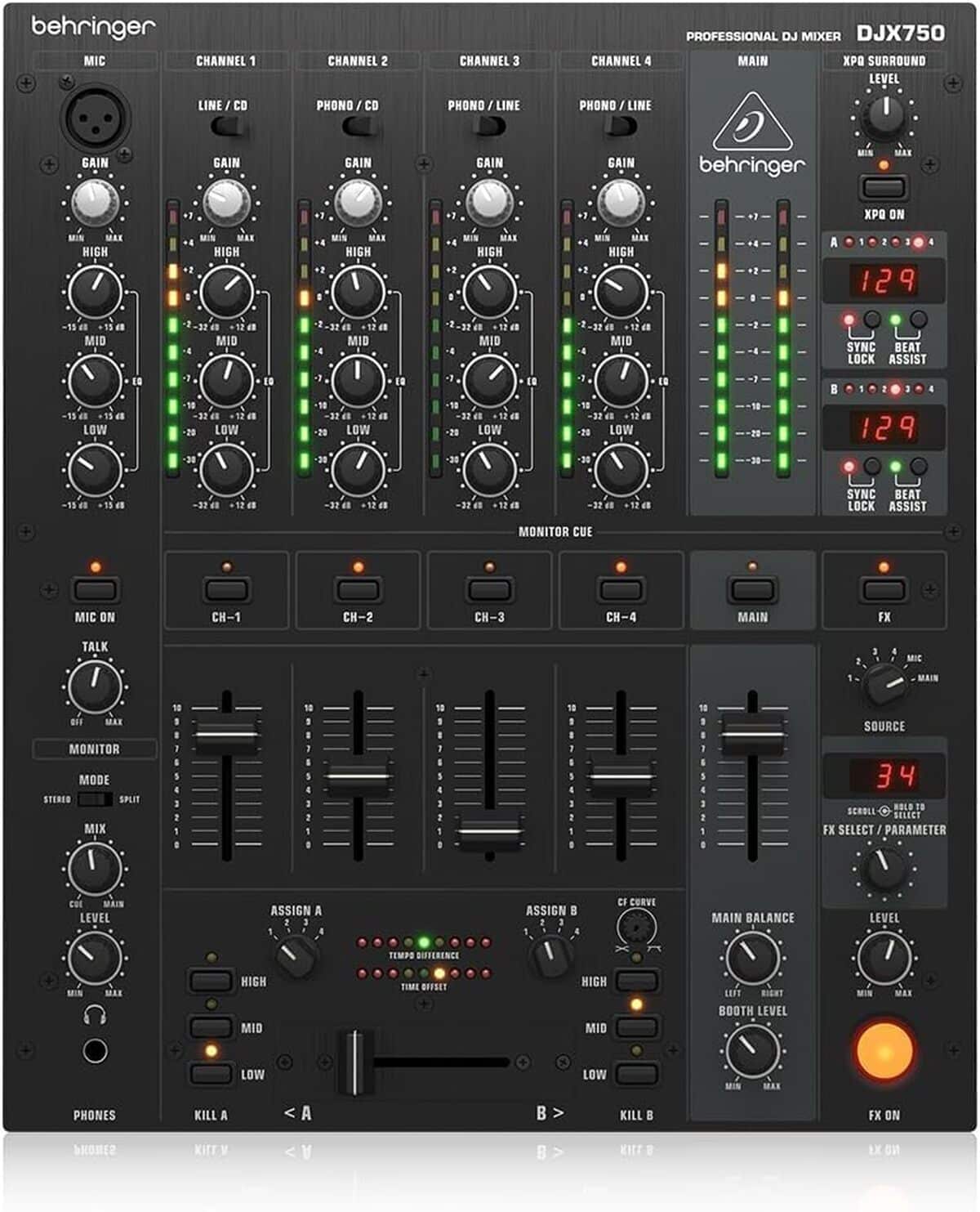 Test de la table de mixage Behringer Djx750 : 5 canaux et effets numériques