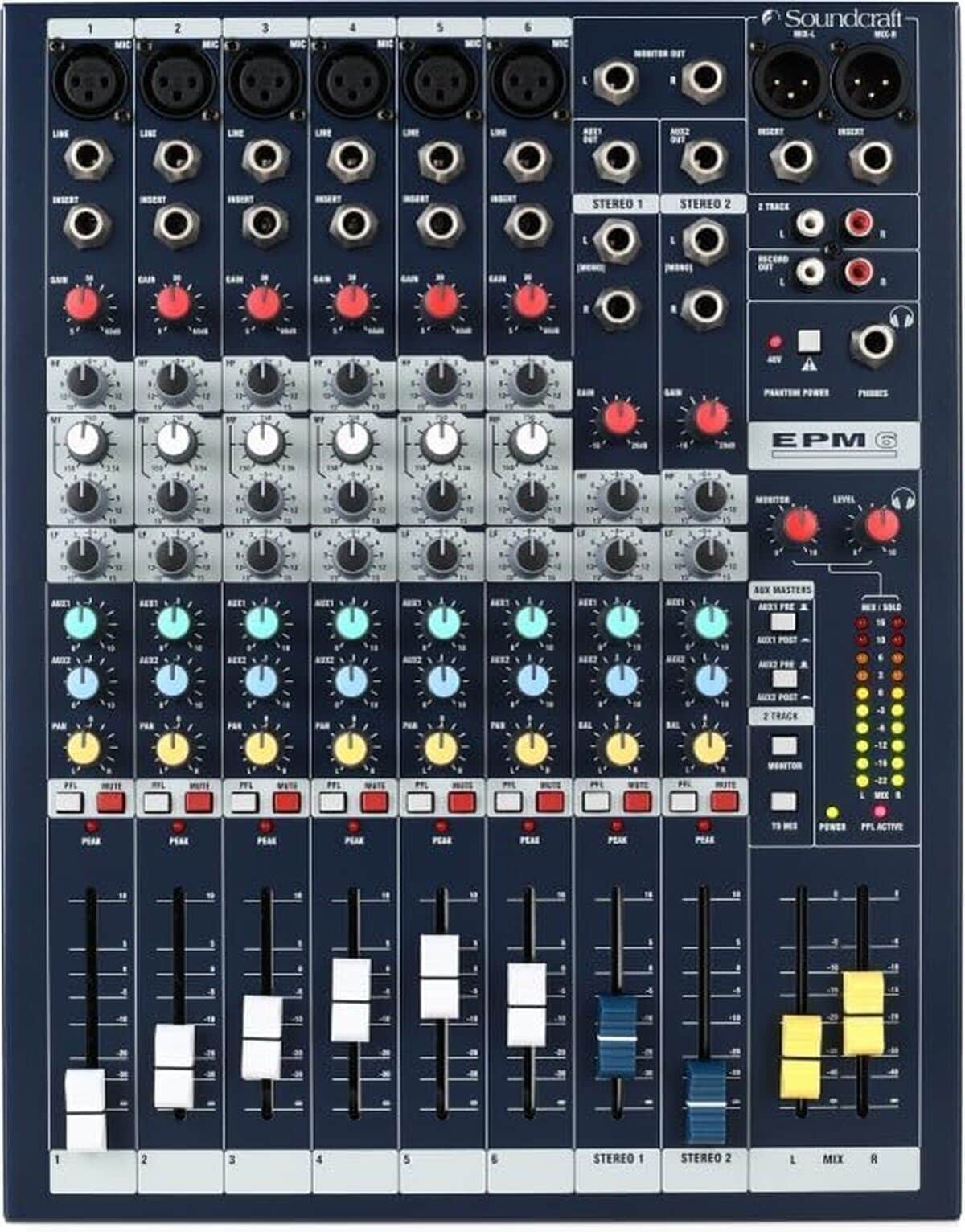 Test du Soundcraft EPM6 : mélangeur analogique 8 canaux