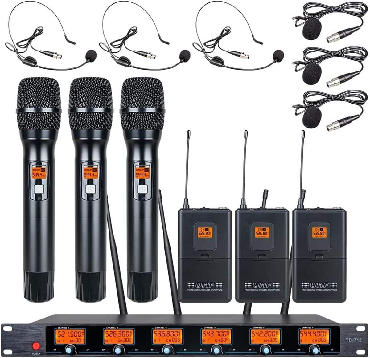 Test du système de microphone sans fil UHF Tbaxo 6 canaux
