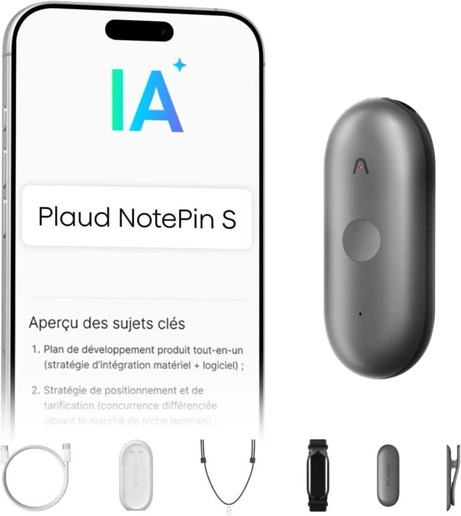 Test : enregistreur vocal Plaud NotePin S et prise de notes IA