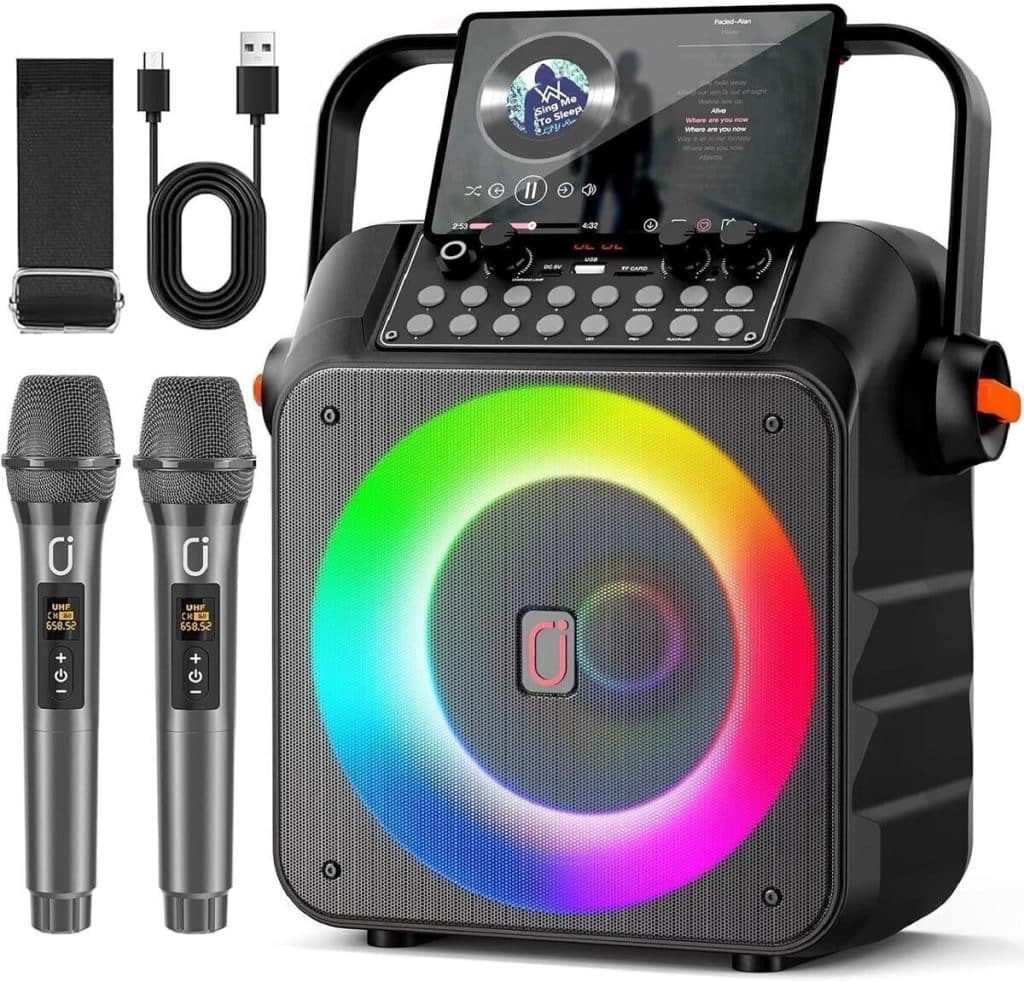 Test : machine de karaoké HWWR avec microphones et LED