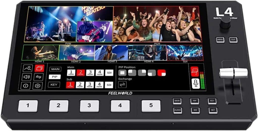 Test du commutateur vidéo Feelworld L4 : écran tactile lcd de 10, 1 pouces