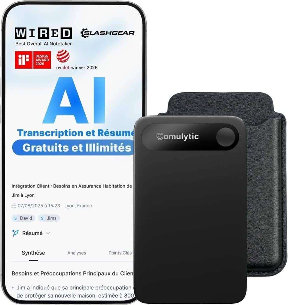 Test du Comulytic Note Pro : enregistreur vocal ia avec transcription illimitée