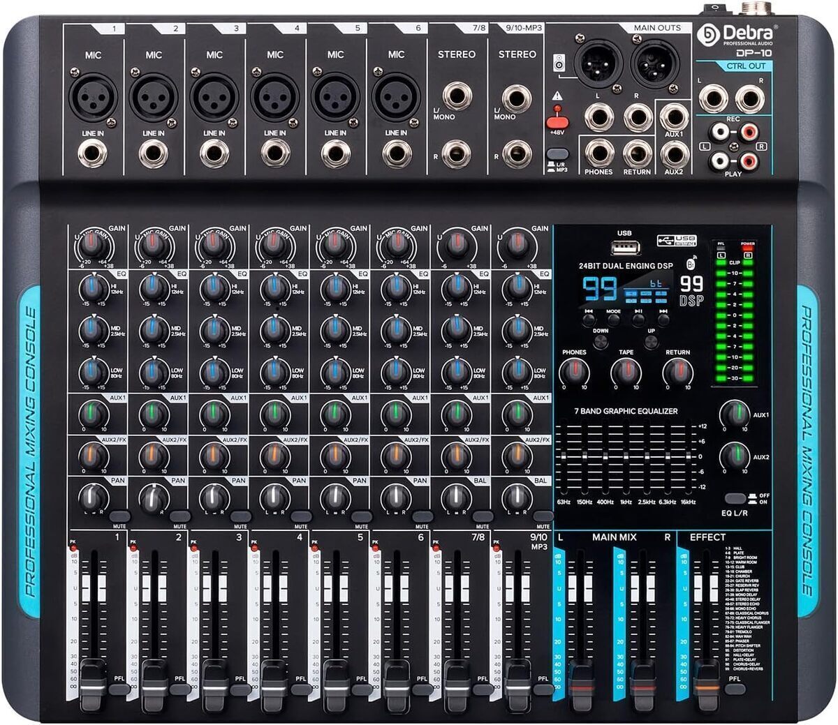 Test du mixeur DP-10 : 10 canaux et effets numériques DSP pour pros