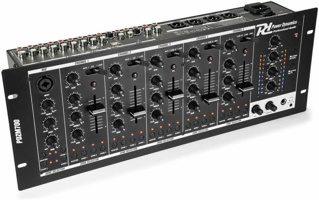 Test Power Dynamics PDZM700 : table de mixage usb 4 zones