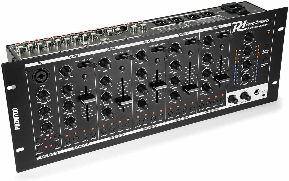 Test Power Dynamics PDZM700 : table de mixage usb 4 zones