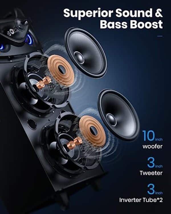 Découvrez notre test détaillé du haut-parleur portable Moukey avec double woofer et lumières disco : performances audio, qualité sonore et effets lumineux analysés.