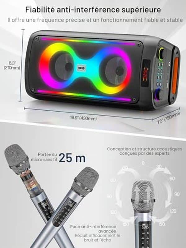 Découvrez notre test détaillé de la machine à karaoké Bluetooth avec lumières disco et 2 micros. Avis, performances et caractéristiques pour bien choisir votre karaoké.