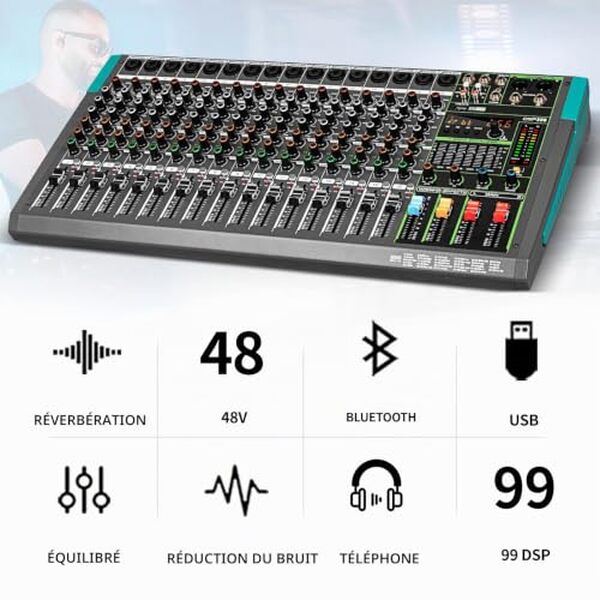 Découvrez le test complet de la table de mixage Depusheng PA16 : 256 effets, connectivité bluetooth et performance DJ. Avis, caractéristiques et prix. 