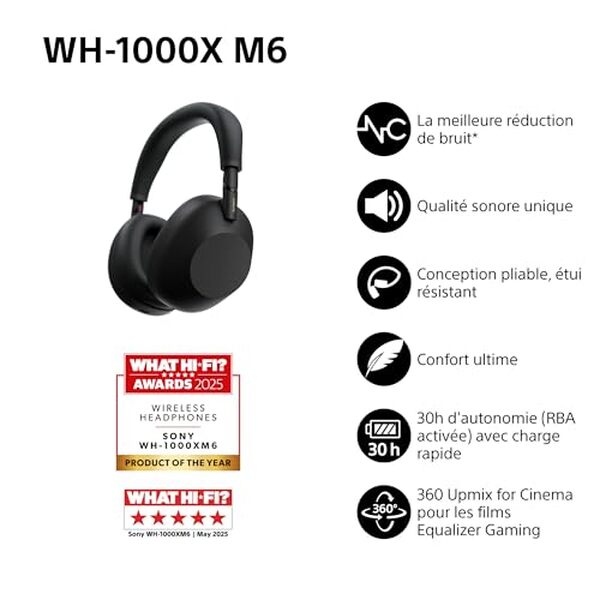 Découvrez notre test complet du casque Sony WH-1000XM6 : confort exceptionnel, réduction de bruit avancée et qualité sonore hi-res pour une expérience audio immersive. 
