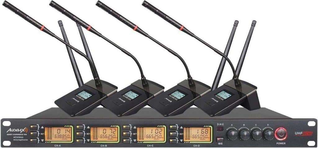 Test : audibax Sidney Conference 1000, système de conférence sans fil 4 canaux UHF