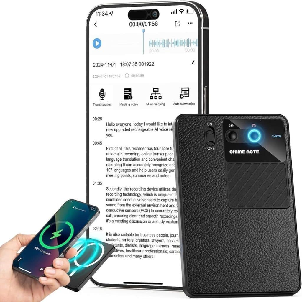 Test de l'enregistreur vocal AI : transcription illimitée et contrôle par app
