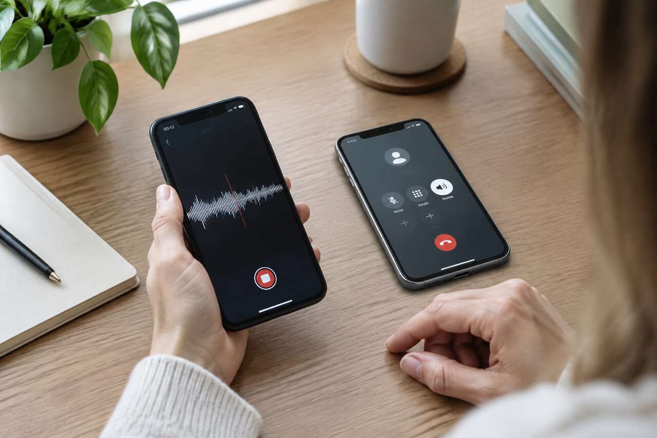 La méthode simple: enregistrer l’appel via le haut-parleur avec le dictaphone La méthode simple: enregistrer l’appel via le haut-parleur avec le dictaphone