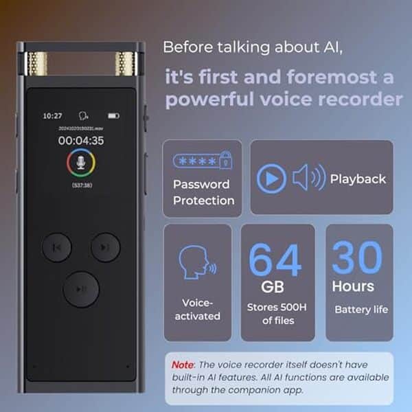 Découvrez notre test détaillé de l'enregistreur vocal Woeaozy 64GB avec transcription multilingue par IA. Performances, prix et avis complets.