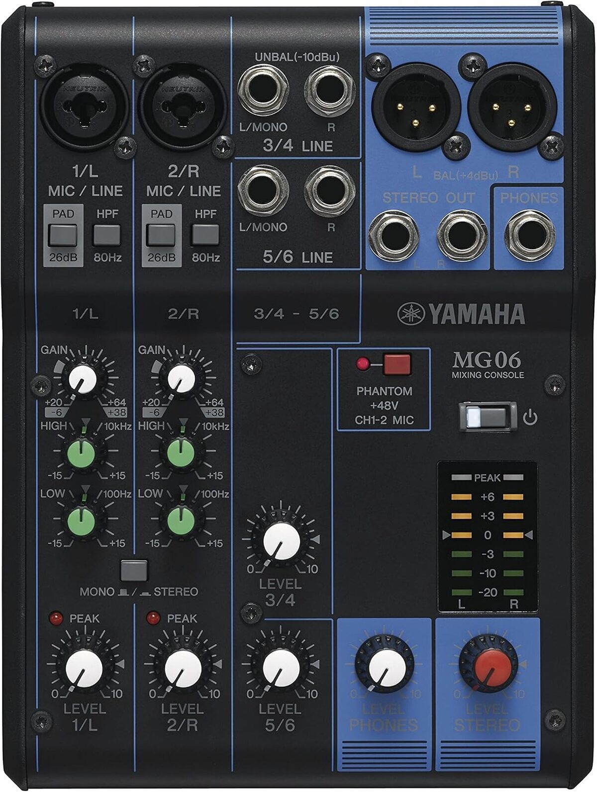 Test de la console Yamaha MG06 : mixage compact à 6 canaux