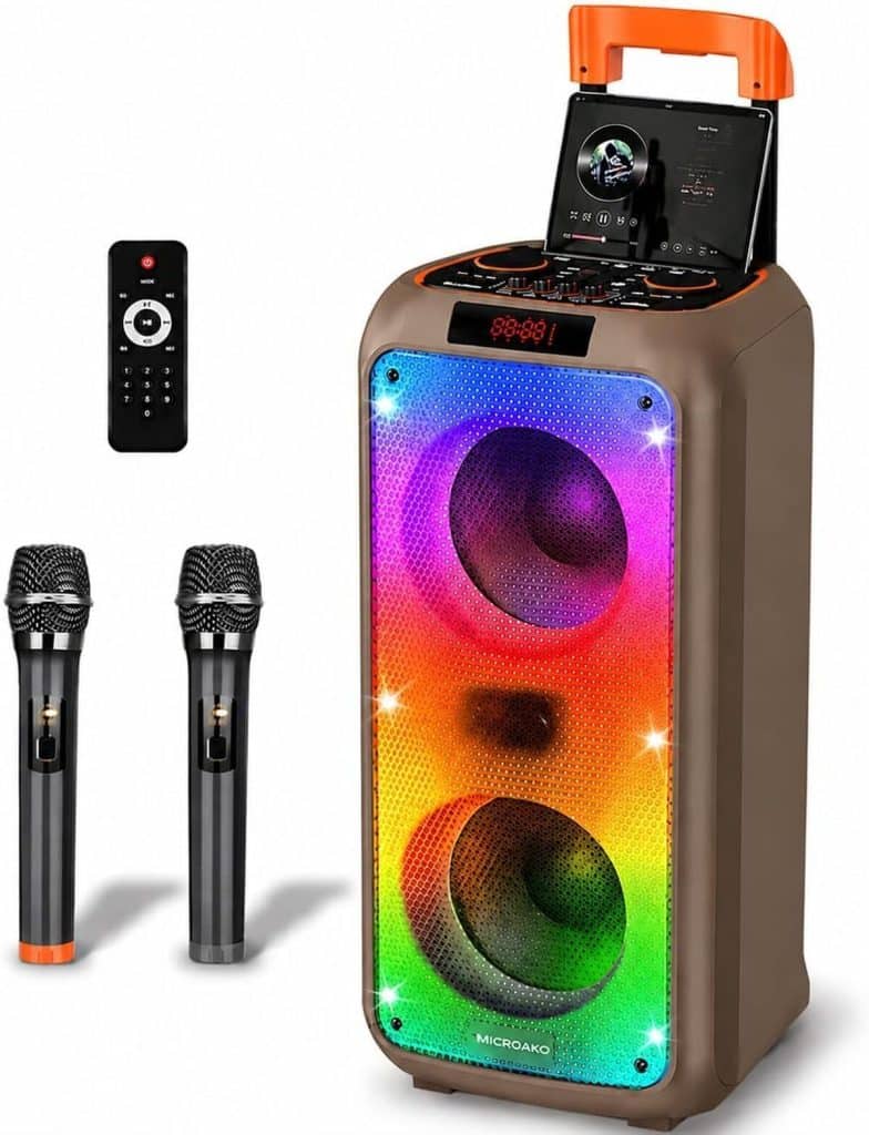 Test de la machine karaoké Hukkmela Party : enceinte portable avec micros et LED