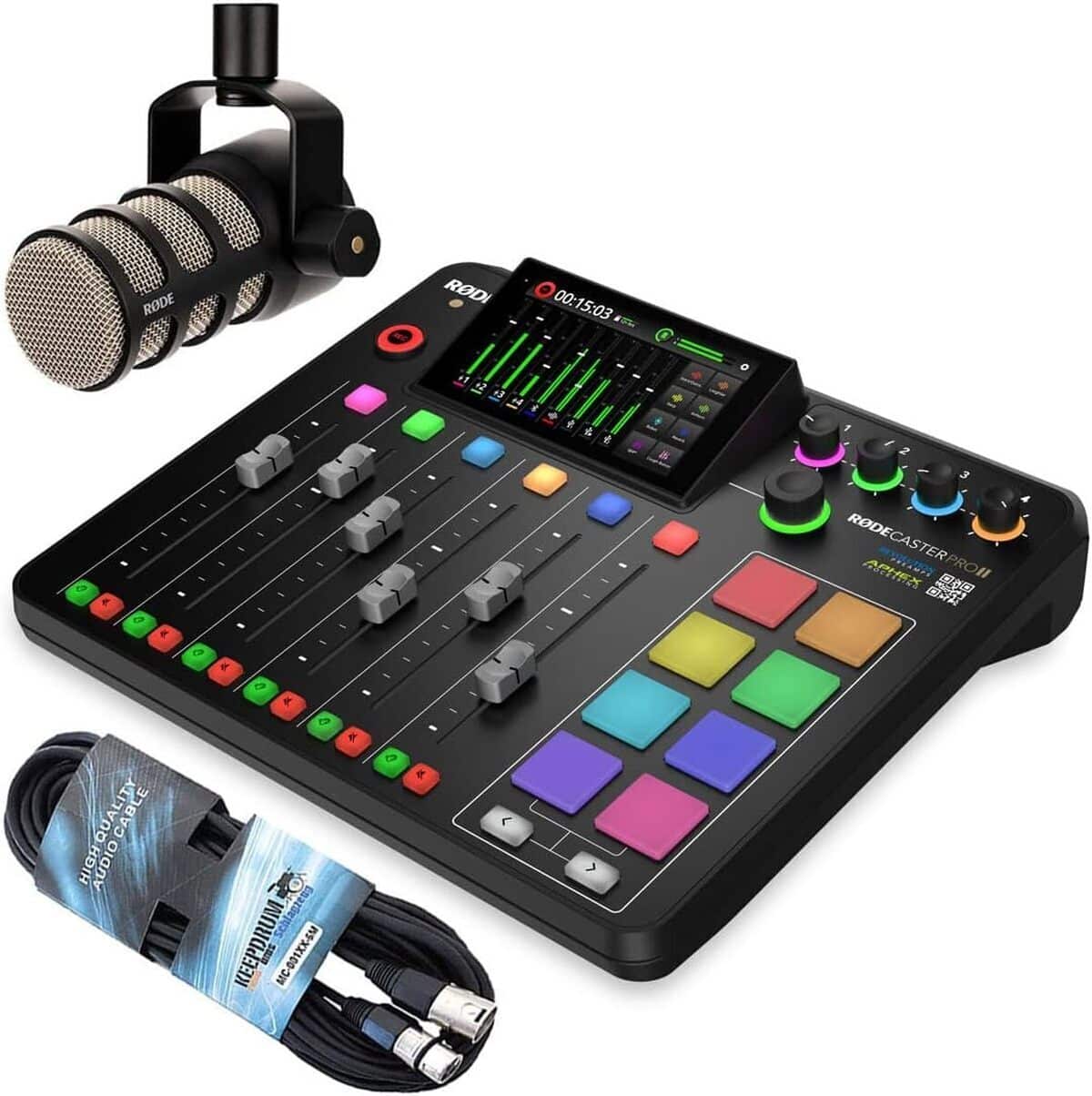 Test : station de mixage Rodecaster Pro II et micro PodMic noir